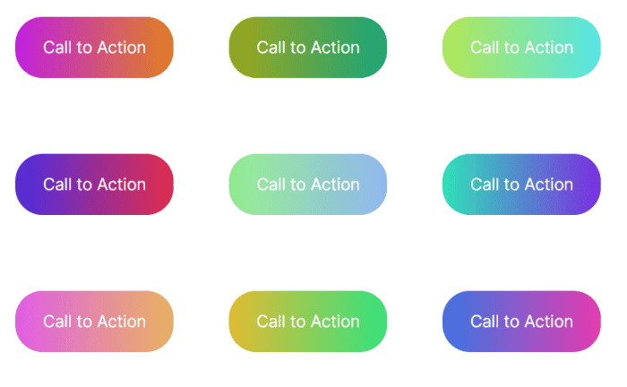 Quelques exemples de boutons dégradés que vous pouvez également créer.