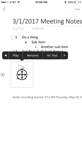Appuyez sur l'icône du fichier audio, puis appuyez sur l'icône de lecture pour commencer à lire le fichier audio.