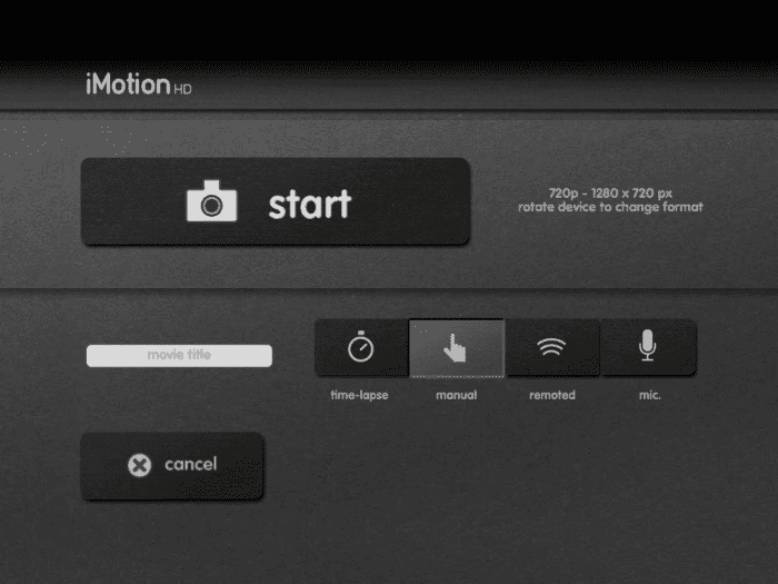 Capture d'écran de l'application d'animation iMotion HD pour iPad Stop Motion.