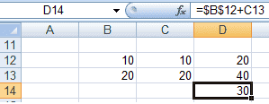 Utilisation de $ pour remplacer une cellule par une référence absolue dans une formule dans Excel 2007 et Excel 2010.