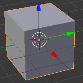 Le manipulateur 3D est visible à l'intérieur du cube.