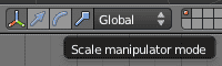 Activation du mode Echelle dans la barre d'outils Manipulateur 3D.