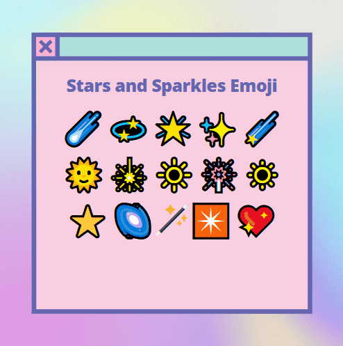 Voici quelques exemples étonnants d'emoji étoiles et étincelles !