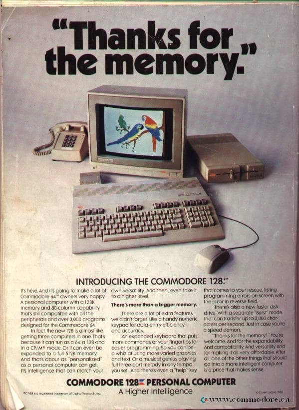 Cette brochure se concentre sur le C128 et sa grande mémoire