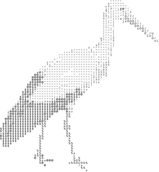 Image ASCII classique créée avec une application de conversion d'image en ASCII.