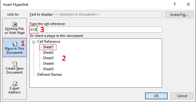 En sélectionnant l'endroit dans ce bouton de document, vous pouvez déplacer le curseur vers n'importe quelle partie d'un document Excel en cliquant sur un bouton. 