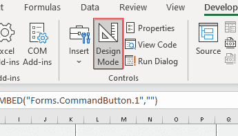 Pour tester ou modifier les boutons de commande, vous devez basculer vers l'intérieur et l'extérieur de la vue de conception. 