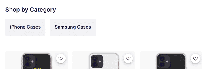 Accédez au menu Redbubble ou faites défiler les résultats de la recherche pour appliquer un filtre pour les coques iPhone ou les coques Samsung.