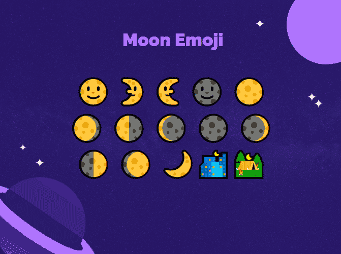 Voici quelques exemples de beaux emoji de lune !