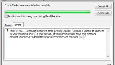 Comment réparer l'erreur Microsoft Outlook 0x80042108