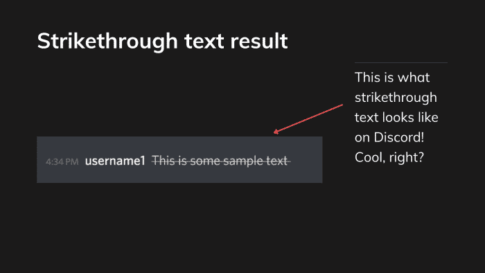 Voici à quoi ressemble le texte barré ou barré sur Discord !