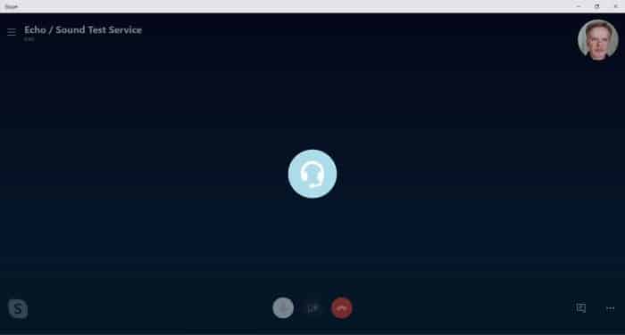 Passer un appel au service de test sonore dans Skype.