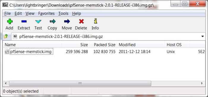 7zip peut être utilisé pour extraire le fichier IMG de l'archive compressée.
