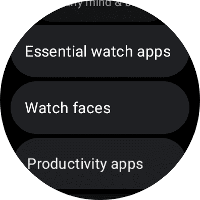 Vous devriez pouvoir trouver l'application Facer sous les applications Essential Watch ou une option similaire sur votre montre Samsung Galaxy 4.