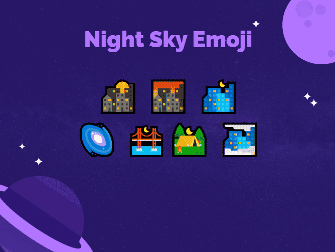 Voici quelques exemples d'emoji ciel nocturne !