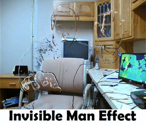 Une de mes premières tentatives d'effet d'homme visible invisible