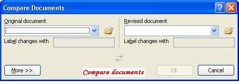 Option de comparaison de documents