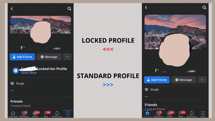 Profil standard vs.  Profil verrouillé
