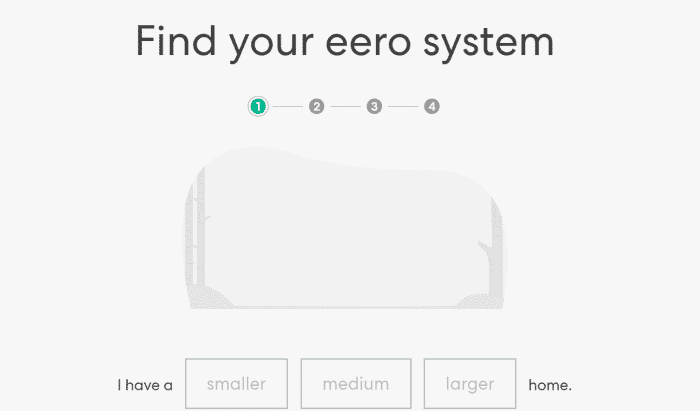 eero.com/shop propose un quiz pour vous aider à déterminer quel système maillé eero convient à votre maison