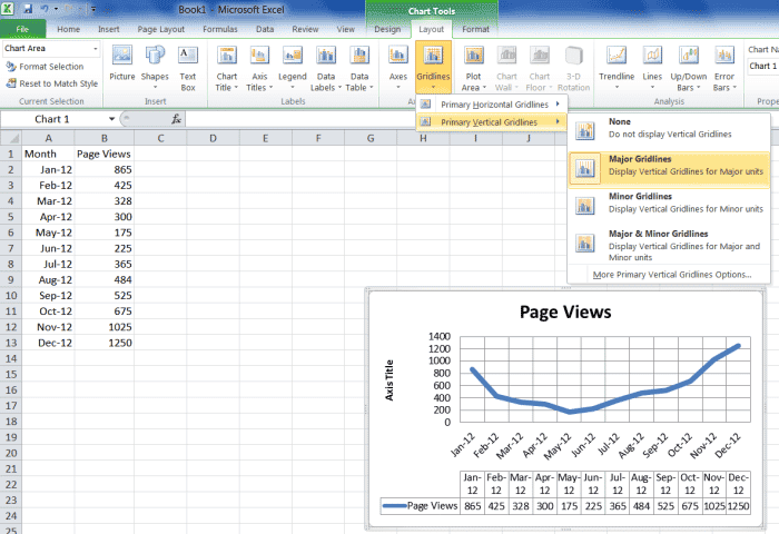 Modification de la disposition du graphique dans Excel