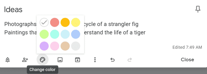 12 options de couleur pour les notes de code couleur dans Google Keep