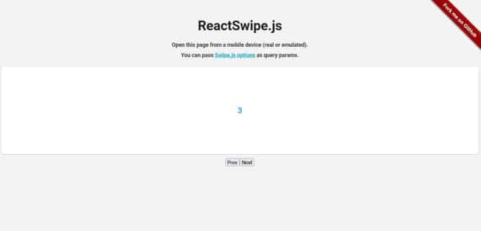 Une démo de la librairie React Swipe en action !  Avec cette bibliothèque, vous pouvez parcourir chacune des diapositives et incorporer vos propres images pour créer un curseur d'image.