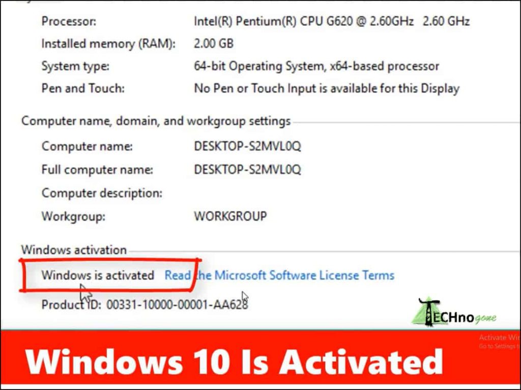 Windows 10 activé