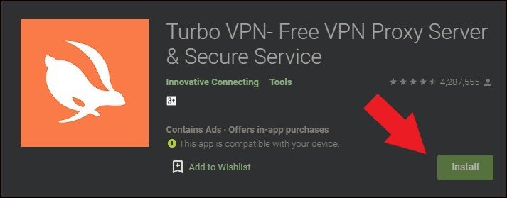 Étape 3 : Ouvrez Google Playstore pour télécharger Turbo VPN