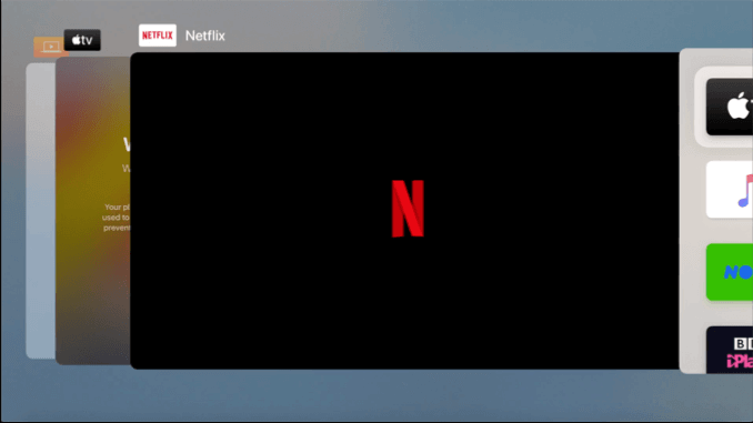 Netflix dans le menu de changement d'application